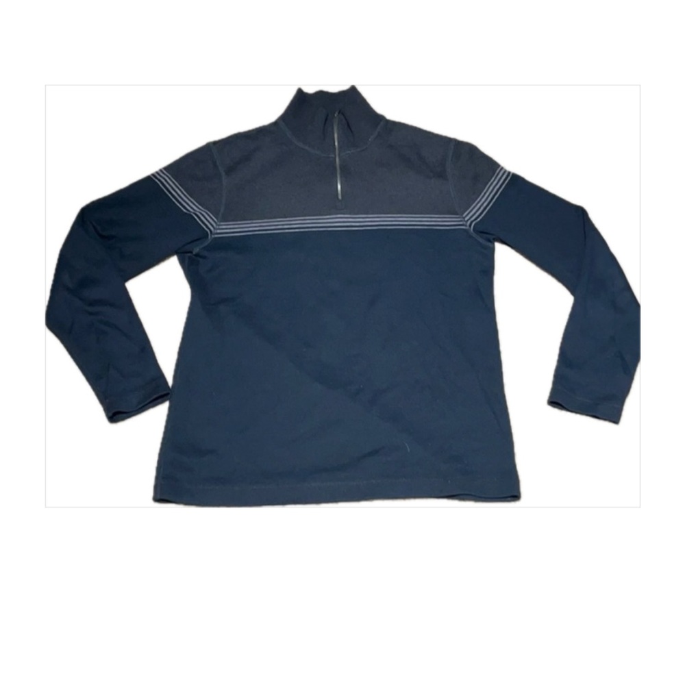 Banana Republic Quarter Zip blue and gray sweater